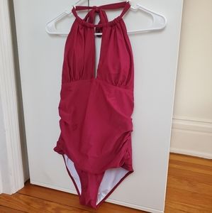 B2PRITY Women's One Piece Swimsuit - Magenta/Purple (Large)